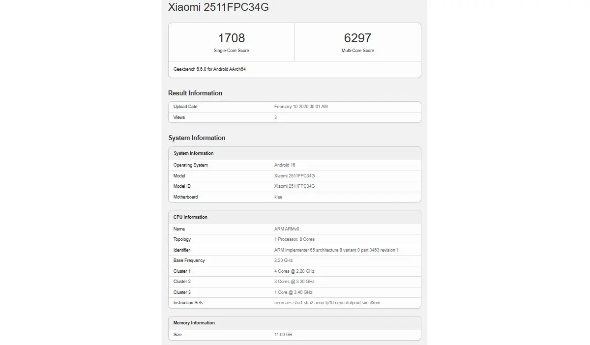 Poco X8 Pro Geekbench-Ergebnisse enth&uuml;llen Dimensity 8500-Leistung