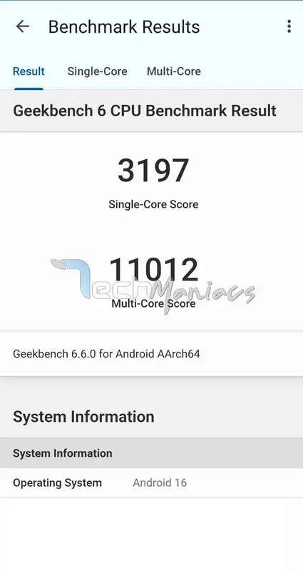 Geekbench Ergebnisse Galaxy S26 Exynos 2600