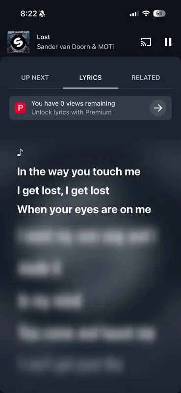 YouTube Music erfordert nun ein Premium-Abonnement, um mehr als nur wenige Songtexte anzusehen